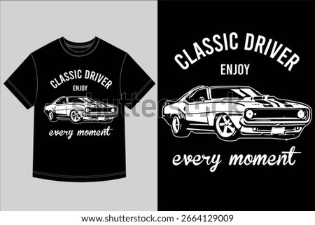 Classic and muscle car t-shirt bundle with vintage designs, garage badges, and retro text. Ideal for car lovers, collectors, and custom garage fans.