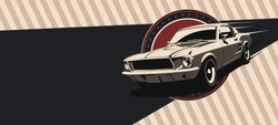 Classic Muscle Car In Vector