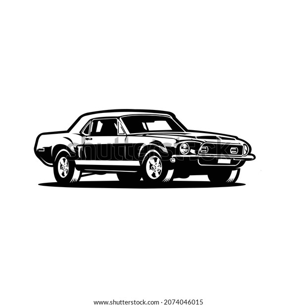 Classic Muscle Car Vector Black White Stock Vector (Royalty Free ...