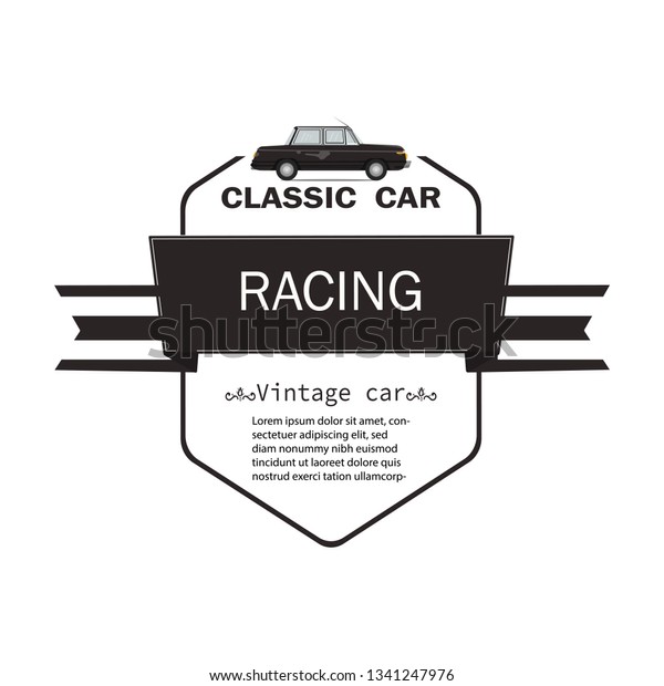 \
classic muscle retro car logo, badges and icons. Shop car repair,\
car black and white color Design Vector\
illustration
