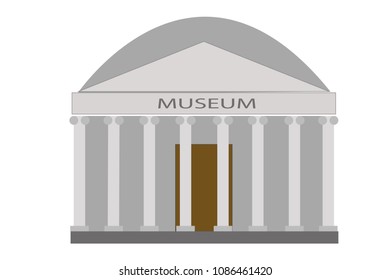 Classic museum on white background.