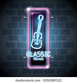 classic music bar neon label