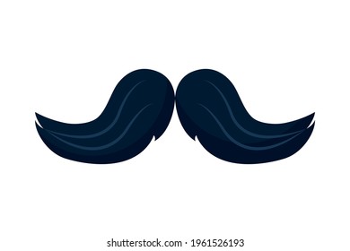 classic mustache on white background