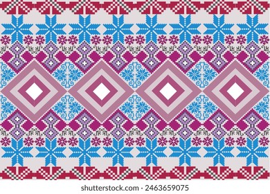 Classic Native American fabric pattern, pink background, illustration, vector, wallpaper, design