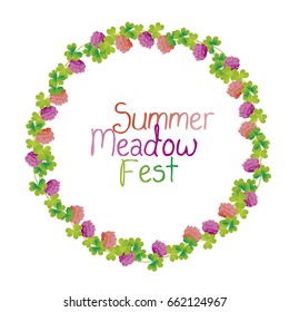 Classic natural floral clover illustration. vector flower image for print and web design. decorative element for card, header, invitation, wedding.