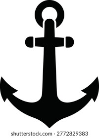 Classic nautical anchor symbol a bold black silhouette representing maritime tradition and steadfastness