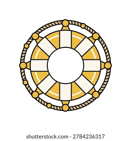 Classic nautical life buoy ring illustration with nautical theme lifebuoy lifebelt