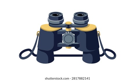 classic navy blue binoculars with beige details and adjustable straps designed for outdoor activities such as hiking birdwatching and sightseeing