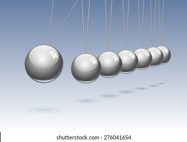 classic Newton's cradle. Concept of teamwork, vector 