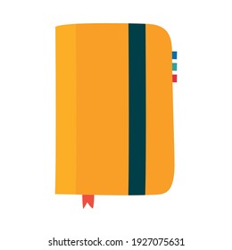 classic notebook icon over white background, flat style, vector illustration