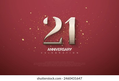 Classic number 21 design for anniversary celebrations. Premium design for greetings, invitations, posters and social media posts.