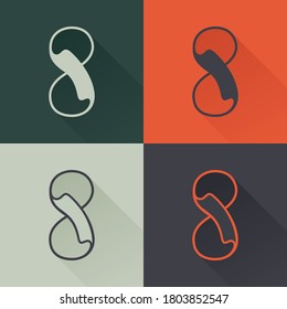 Klassische Nummer acht Logo im Renaissance-Stil. Vierer Stilrichtungen mit verkürzter Serifenschrift. Perfekt für die Verwendung in jeder Mode-Etikette, glamourösen Poster, Luxus-Identität, etc.