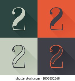 Classic number two logo set in Renaissance style. Four style condensed serif font. Perfect to use in any fashion labels, glamour posters, luxury identity, etc.