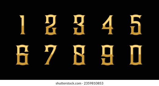 Classic numbers Font of numbers in classical style with contemporary geometric design. Beautiful elegant numerals. Vintage and old school retro typographic. Vector Illustration