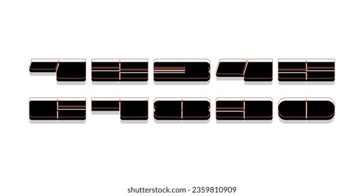 Classic numbers Font of numbers in classical style with contemporary geometric design. Beautiful elegant numerals. Vintage and old school retro typographic. Vector Illustration