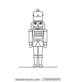 Classic Nutcracker Soldier Line Art Illustration
