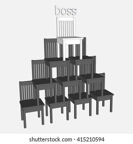 Classic office chairs 3d. 
