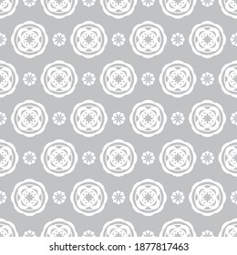 Classic off-white geometric totem vine flower porcelain textile continuous seamless background