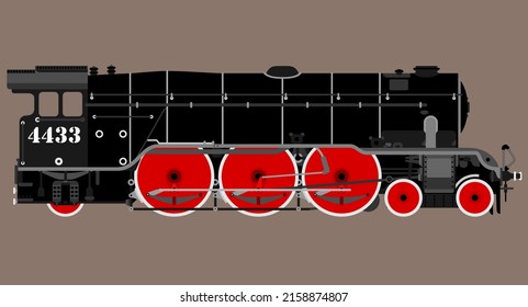 classic old black locomotive cartoon vector