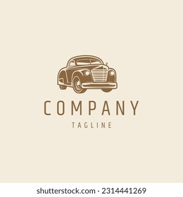 Classic old car logo design vector illustration