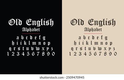 Classic old english font alphabet. Varsity sport font in western style for baseball, football or basketball logo, brand and t-shirt. Athletic department typeface, varsity stylish font alphabet