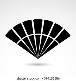 Classic, old fashioned, spanish or chinese fan. Vector art.