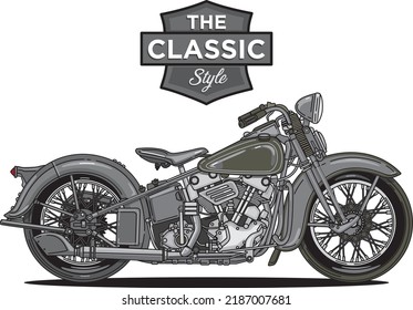 classic old motorcycle logo style