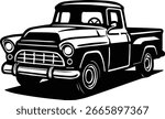 Classic Old Pickup Truck Design – Retro Vintage Car Vector Illustration