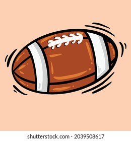 classic old rugby ball cartoon vector illustration