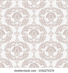Classic old seamless background . Damascus, Wallpaper, background, curtains, packaging. Fashionable brown ornament in Rococo, Baroque style