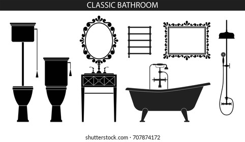 Classic old style furniture for the bathroom.