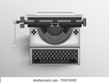 Classic old typewriter with white background. vector EPS10