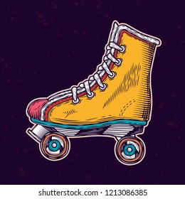 Classic old-school roller skates. Vector illustration.