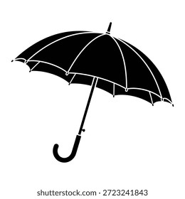 Ilustração do vetor do guarda-chuva aberto clássico para o acessório da proteção do tempo da estação chuvosa o conceito de monção do item do acessório do conceito do projeto gráfico