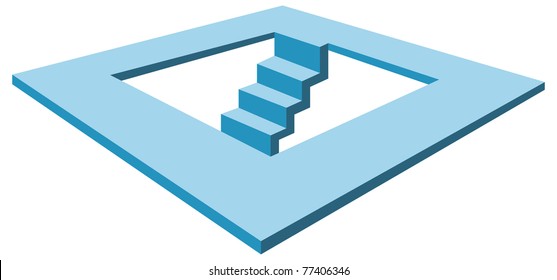 Classic optical illusion. Impossible geometrical figure