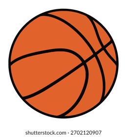 Icono de Vector de baloncesto naranja clásico