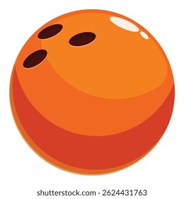 Classic orange bowling ball with three finger holes, ready to be thrown down the lane