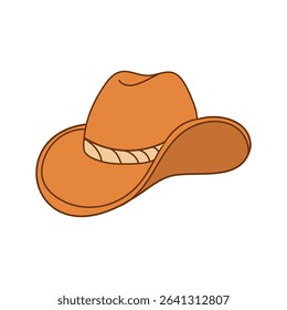 Classic orange cowboy hat vector icon
