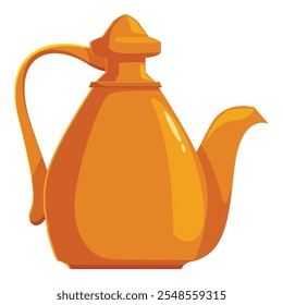 Diseño clásico de la tetera naranja, perfecto para servir té u otras bebidas calientes