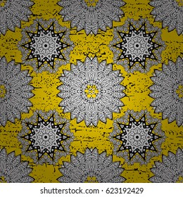 Classic oriental background. Damask ornament. Traditional vector and white pattern.