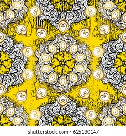 Classic oriental background. Damask ornament. Traditional vector and golden pattern.