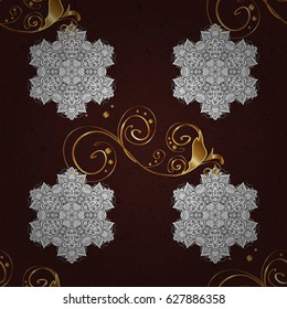 Classic oriental background. Damask ornament. Traditional vector and golden pattern.