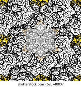 Classic oriental background. Damask ornament. Traditional vector and white pattern.
