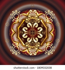 Classic oriental background. Traditional vector and golden pattern. Damask ornament.