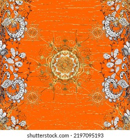 Fondo oriental clásico. Vector tradicional y patrón dorado. Ornamento de Damask.