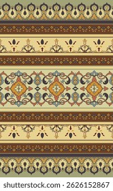 Classic Oriental Border Pattern with Floral and Geometric Motifs
