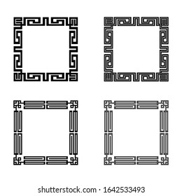 Classic Oriental Chinese Ornament Frame Vintage Border Art Decorative