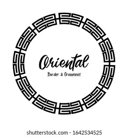 Classic Oriental Chinese Ornament Frame Vintage Border Art Decorative
