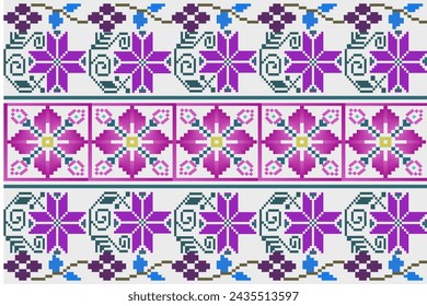 Patrón de bordado oriental clásico, forma geométrica sin fisuras, fondo blanco. ilustración vectorial