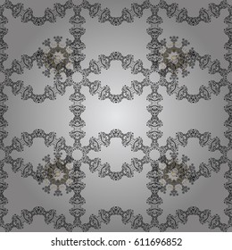 Classic oriental pattern over gray background. Damask seamless ornament. Traditional vector and gray pattern.